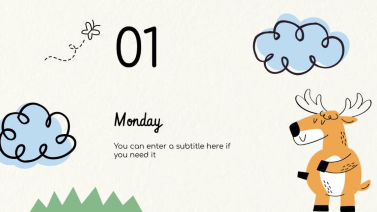 Lerne die Tage der Woche! Präsentationsvorlage