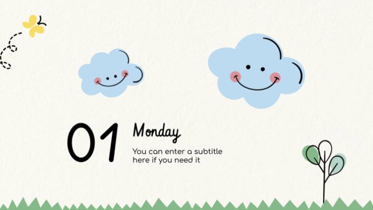 Lerne die Tage der Woche! Präsentationsvorlage