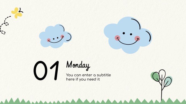 Lerne die Tage der Woche! Präsentationsvorlage