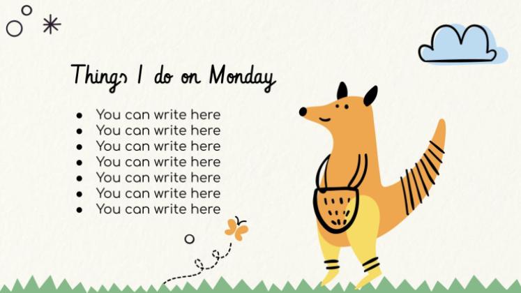 Lerne die Tage der Woche! Präsentationsvorlage