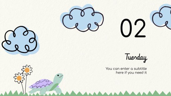 Lerne die Tage der Woche! Präsentationsvorlage