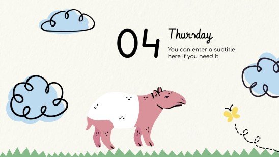 Lerne die Tage der Woche! Präsentationsvorlage