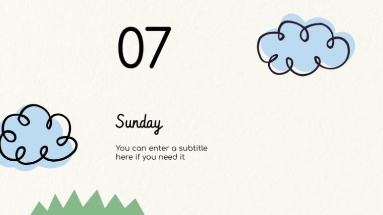 Lerne die Tage der Woche! Präsentationsvorlage