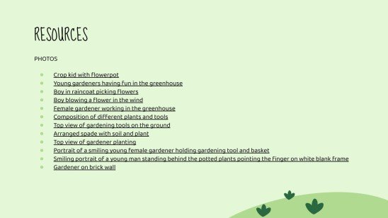 Semaine du jardinage Modèles de présentation