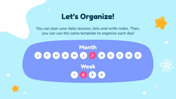 Planificateur hebdomadaire pour l’école primaire Modèles de présentation