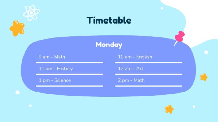 Planificateur hebdomadaire pour l’école primaire Modèles de présentation