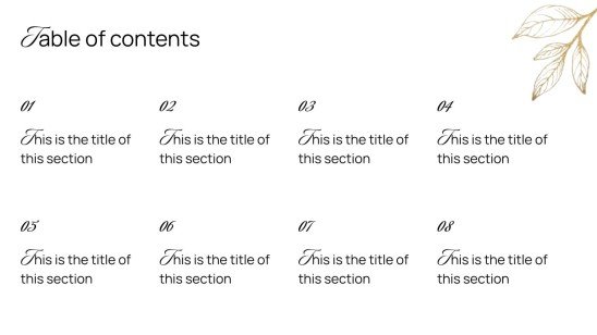 우아한 화이트와 골드 디자인 프레젠테이션 템플릿