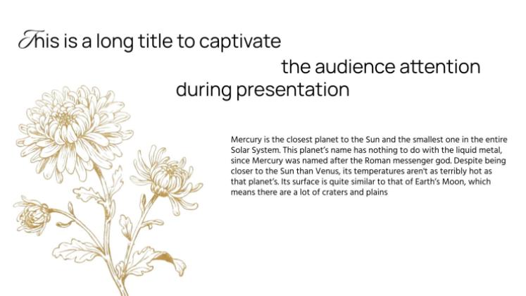 우아한 화이트와 골드 디자인 프레젠테이션 템플릿