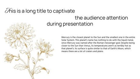 우아한 화이트와 골드 디자인 프레젠테이션 템플릿