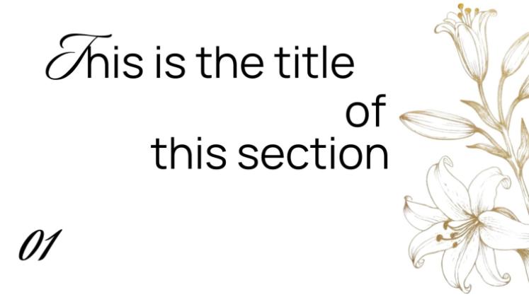 우아한 화이트와 골드 디자인 프레젠테이션 템플릿