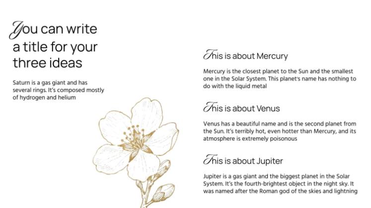 우아한 화이트와 골드 디자인 프레젠테이션 템플릿