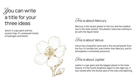 우아한 화이트와 골드 디자인 프레젠테이션 템플릿