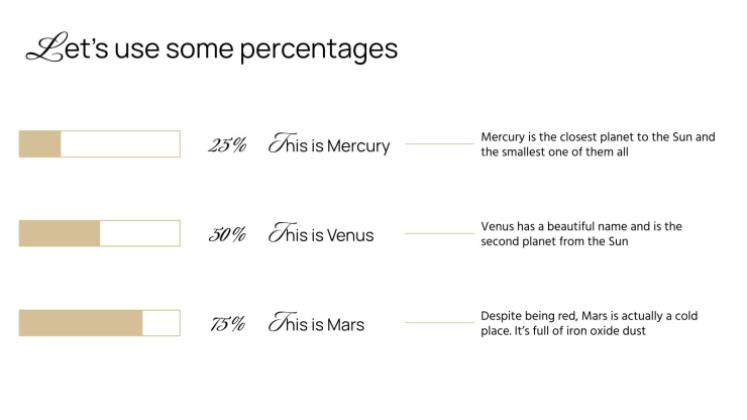 우아한 화이트와 골드 디자인 프레젠테이션 템플릿