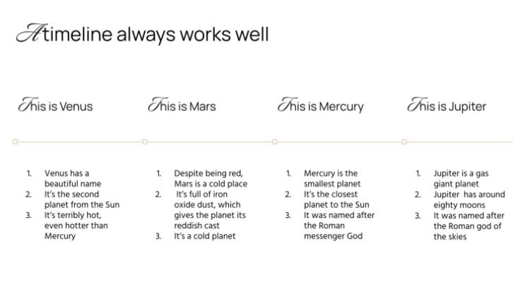 우아한 화이트와 골드 디자인 프레젠테이션 템플릿