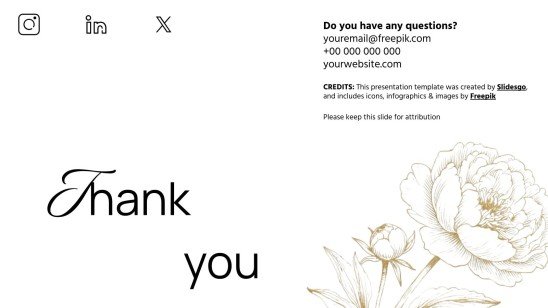 우아한 화이트와 골드 디자인 프레젠테이션 템플릿