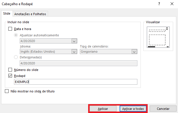 Como adicionar rodapés no PowerPoint Tutorial