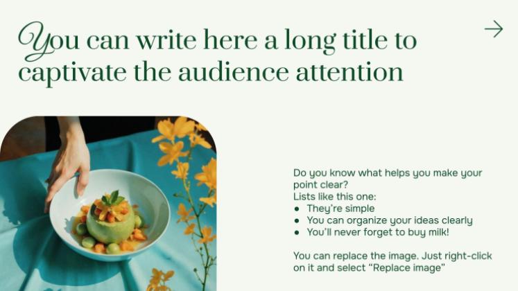 맛있는 야채 요리법 프레젠테이션 템플릿