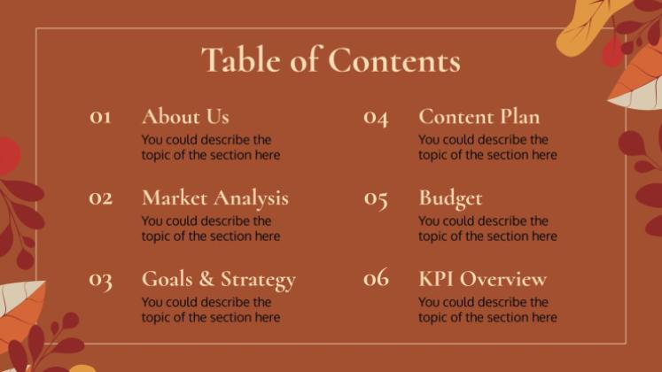 Plantilla de presentación Fondos otoñales
