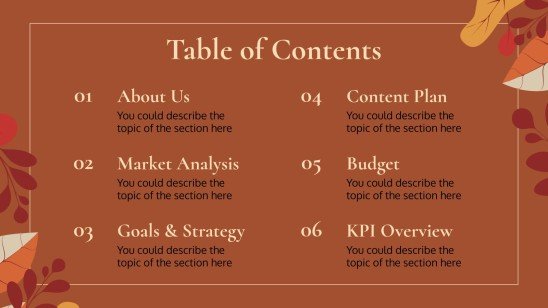 Plantilla de presentación Fondos otoñales
