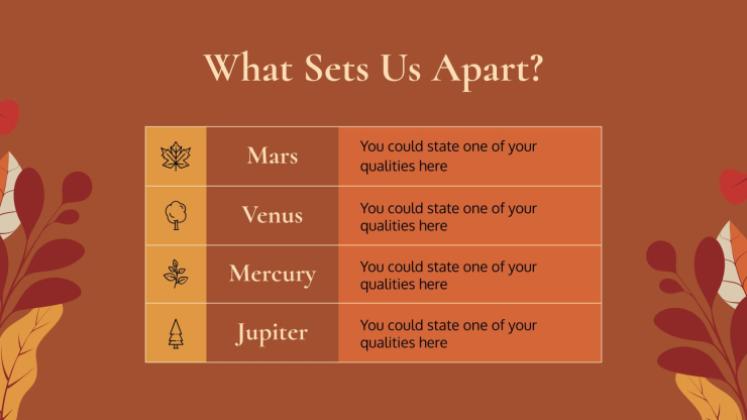 Plantilla de presentación Fondos otoñales