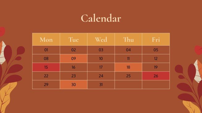 Plantilla de presentación Fondos otoñales