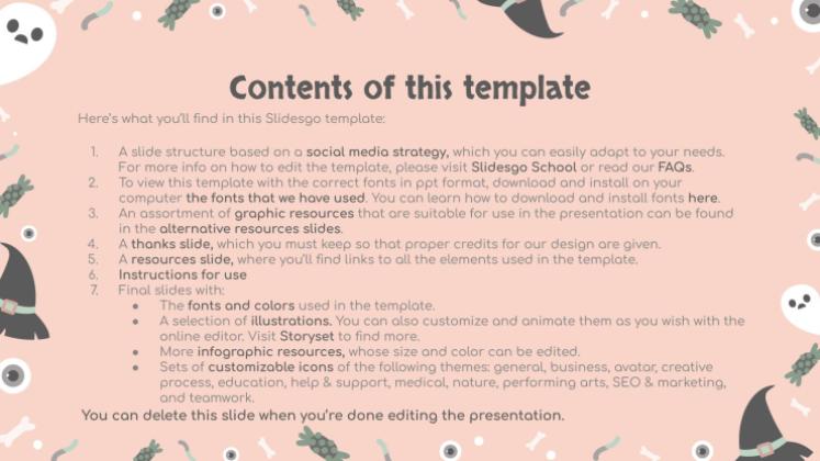 할로윈 패턴 소셜 미디어 프레젠테이션 템플릿