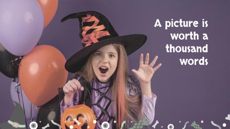 할로윈 패턴 소셜 미디어 프레젠테이션 템플릿