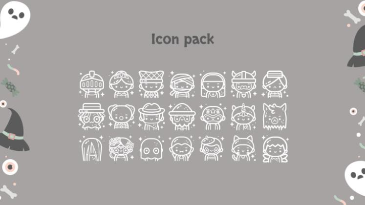 할로윈 패턴 소셜 미디어 프레젠테이션 템플릿