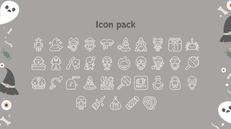 할로윈 패턴 소셜 미디어 프레젠테이션 템플릿