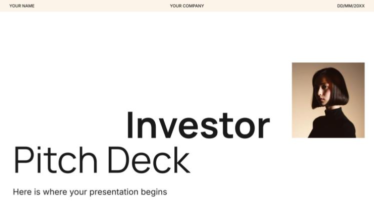 Investor Pitch Deck presentation template 