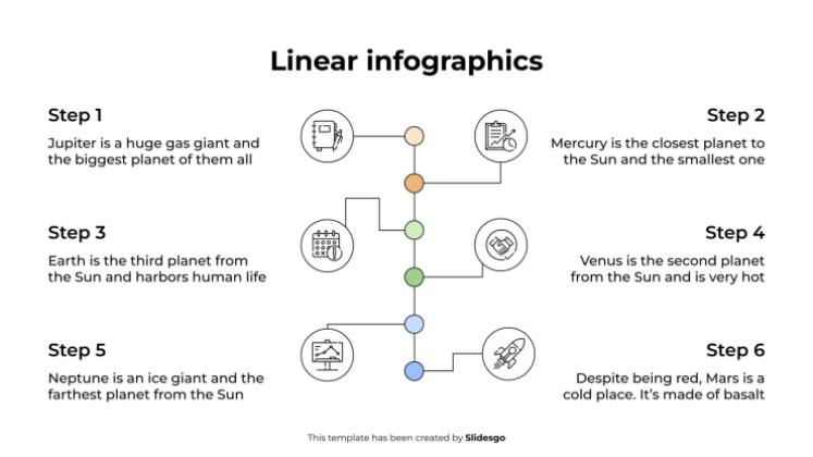 Plantilla de presentación Infografías lineales