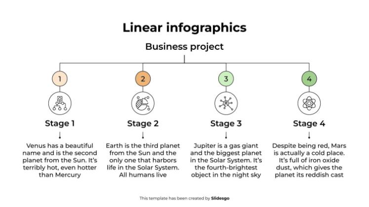 Plantilla de presentación Infografías lineales