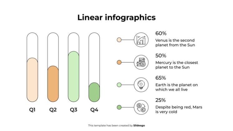 Plantilla de presentación Infografías lineales