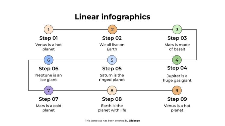 Plantilla de presentación Infografías lineales