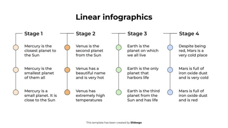 Plantilla de presentación Infografías lineales