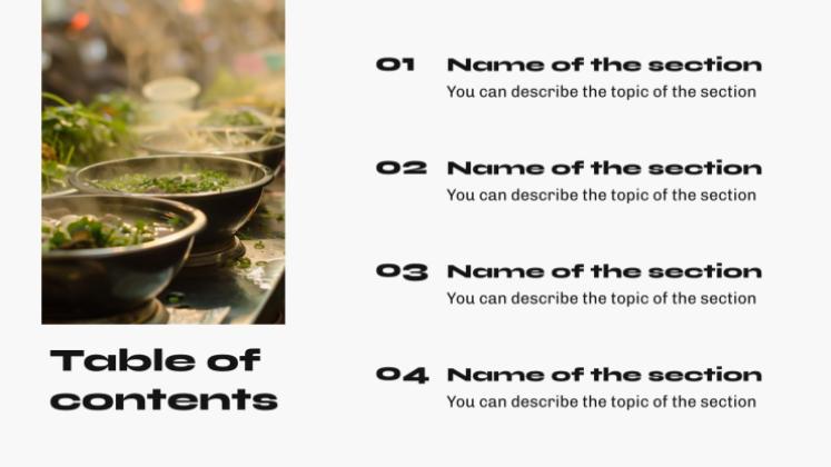 아시아 길거리 음식 프레젠테이션 템플릿