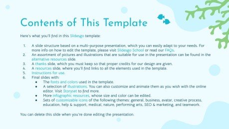 Plantilla de presentación Vida marina