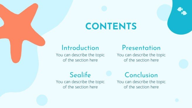 Plantilla de presentación Vida marina