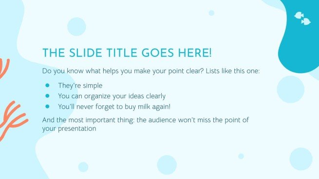 Plantilla de presentación Vida marina