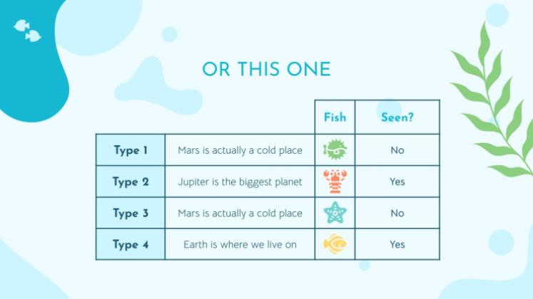 Plantilla de presentación Vida marina