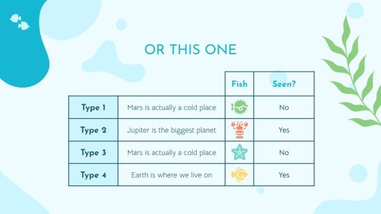 Plantilla de presentación Vida marina