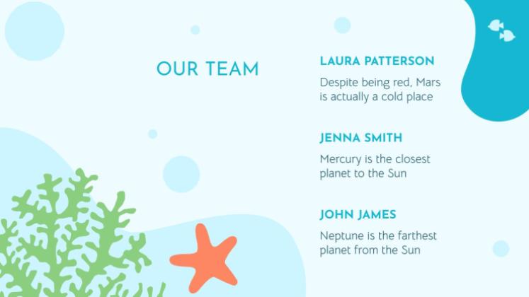 Plantilla de presentación Vida marina