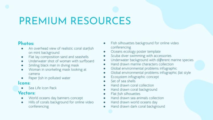 Plantilla de presentación Vida marina