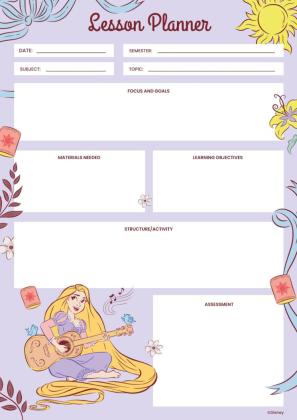 Plantilla de presentación Planificador de las Princesas Disney y sus amigos