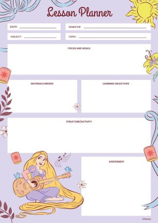 Plantilla de presentación Planificador de las Princesas Disney y sus amigos