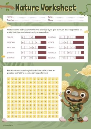 Plantilla de presentación Ficha de ejercicios de Elemental