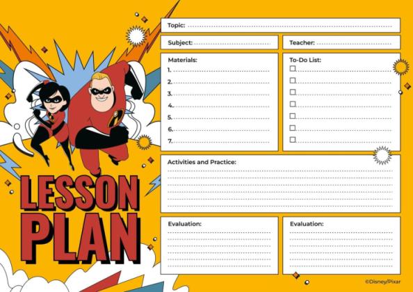 Modelo de apresentação Plano de aula do Sr. e da Sra. Incrível