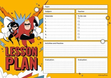 Modelo de apresentação Plano de aula do Sr. e da Sra. Incrível