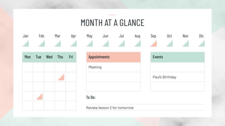 미니멀한 HS 주간 플래너 프레젠테이션 템플릿