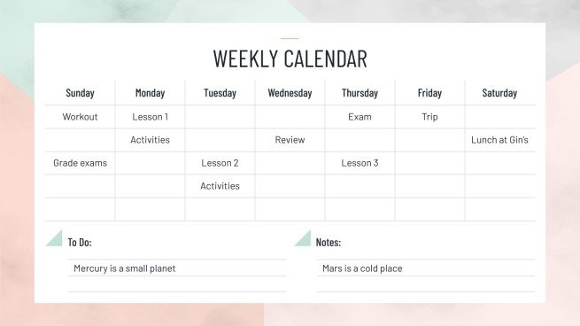 미니멀한 HS 주간 플래너 프레젠테이션 템플릿